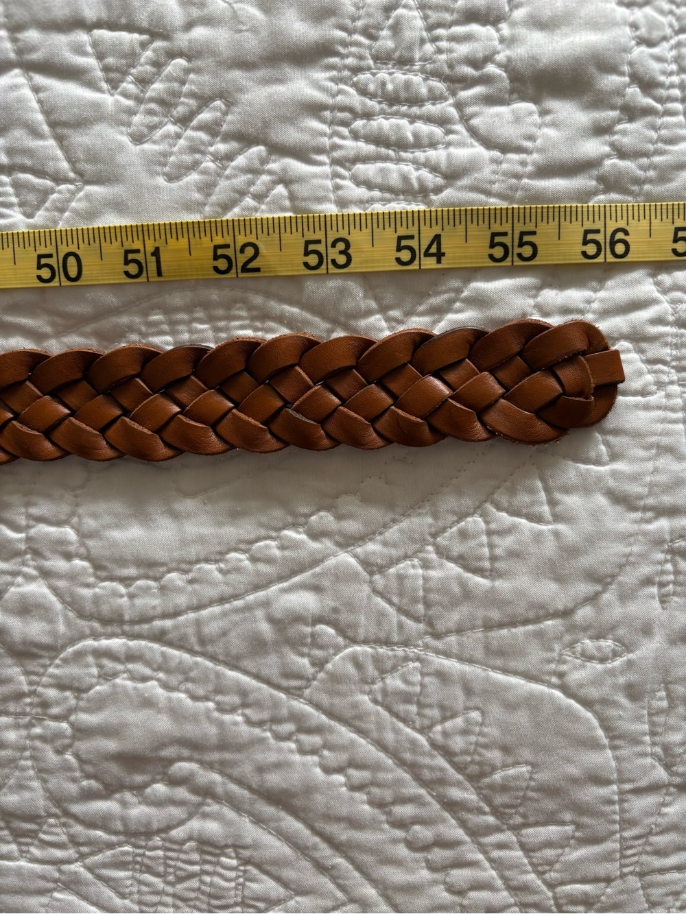 J. Crew Woven Leather Belt in Tan with Brass Buckle - Picture 6 of 7